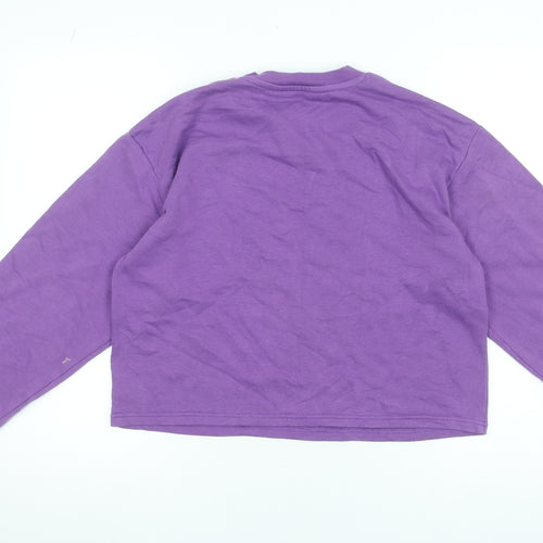 H&M Girls Purple Crew Neck Long Sleeve Pullover Sweatshirt 12-14 Years