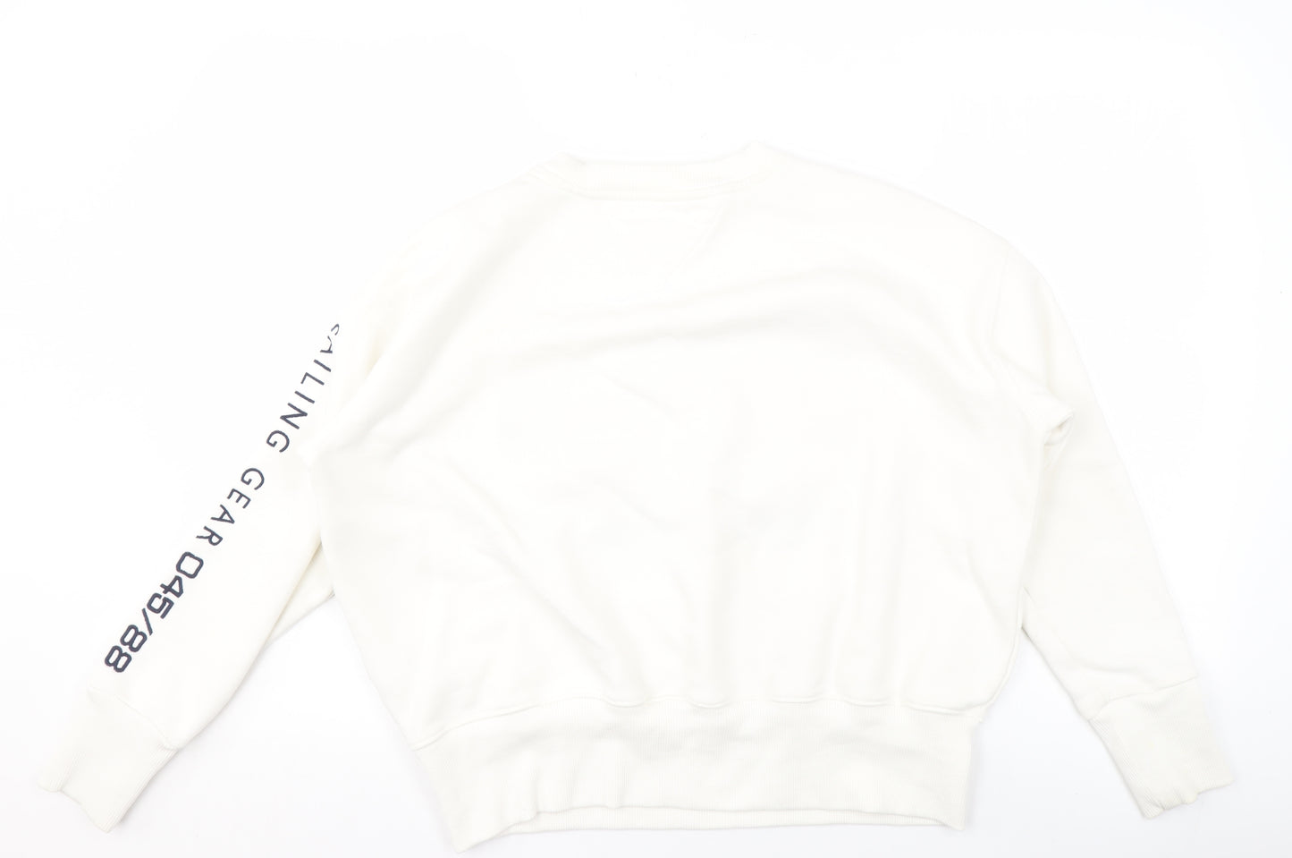 Tommy Jeans Women's White XS Pullover Sweatshirt Sailing Gear Logo Cotton