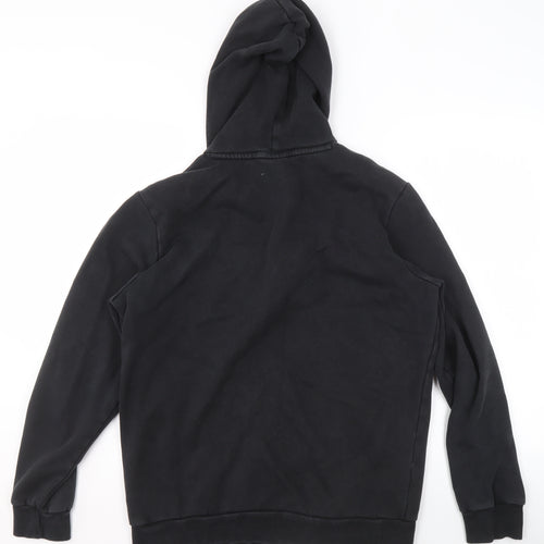 Puma Women's Black Pullover Hoodie Medium Logo Print Cotton Blend