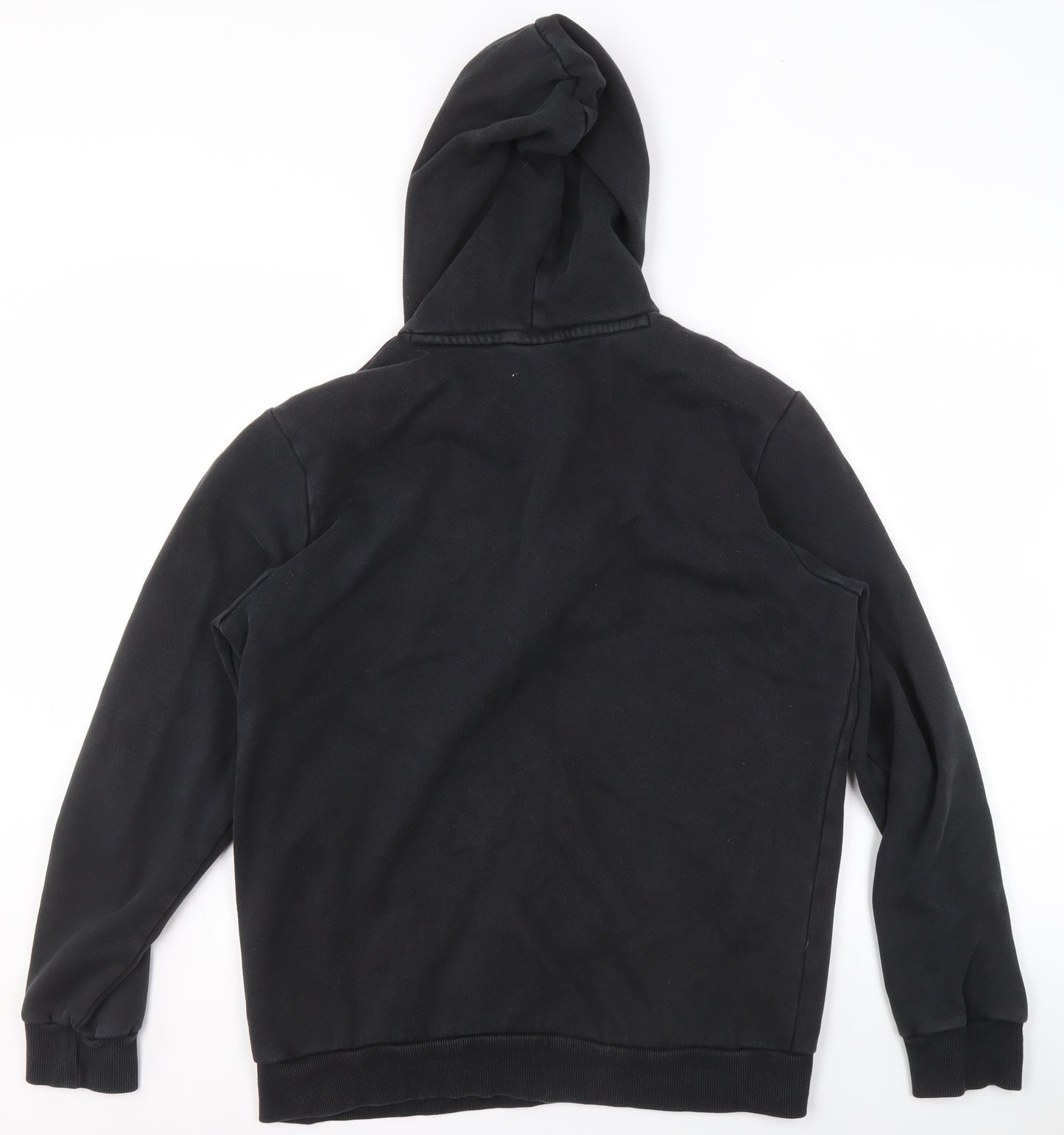 Puma Women's Black Pullover Hoodie Medium Logo Print Cotton Blend