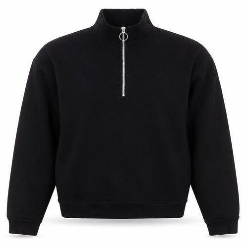 Pull&Bear Womens Black 1/2 Zip High Neck Sweatshirt Size 12