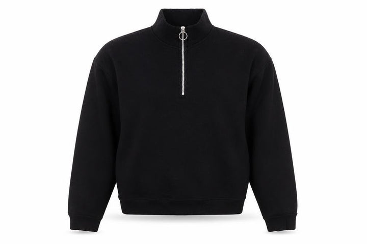 Pull&Bear Womens Black 1/2 Zip High Neck Sweatshirt Size 12