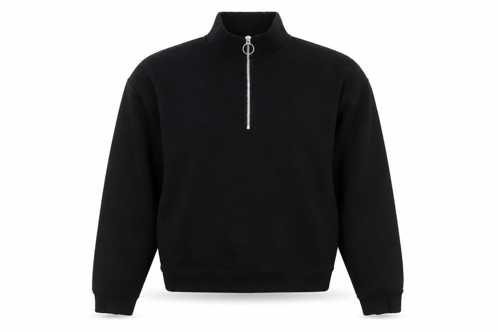 Pull&Bear Womens Black 1/2 Zip High Neck Sweatshirt Size 12