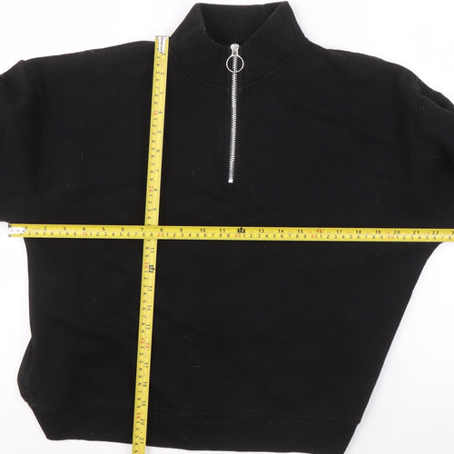 Pull&Bear Womens Black 1/2 Zip High Neck Sweatshirt Size 12