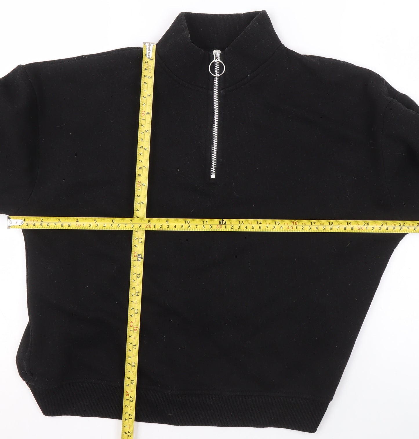 Pull&Bear Womens Black 1/2 Zip High Neck Sweatshirt Size 12