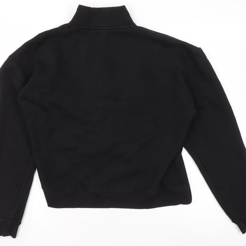 Pull&Bear Womens Black 1/2 Zip High Neck Sweatshirt Size 12