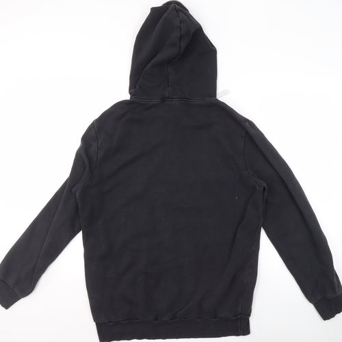 Reebok Men's Black Pullover Hoodie M Sports Fleece Logo Sweatshirt