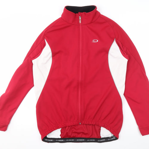 Crane Women Red Softshell Cycling Jacket Size M Full Zip Reflective Sportswear