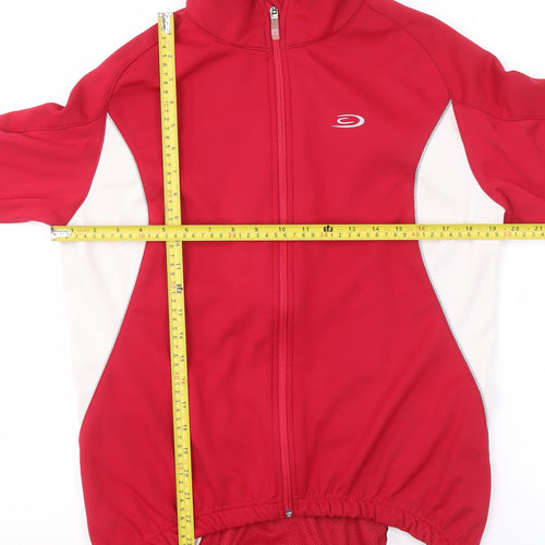 Crane Women Red Softshell Cycling Jacket Size M Full Zip Reflective Sportswear