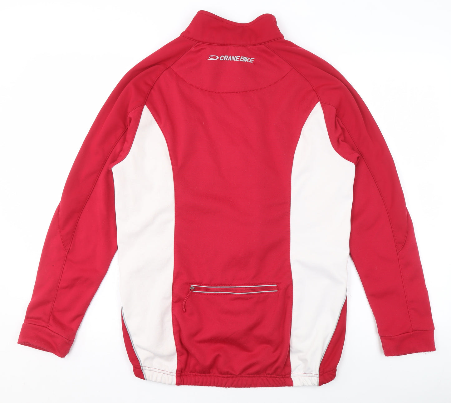 Crane Women Red Softshell Cycling Jacket Size M Full Zip Reflective Sportswear