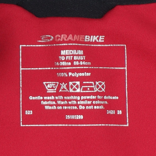 Crane Women Red Softshell Cycling Jacket Size M Full Zip Reflective Sportswear