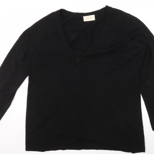 Ann Harvey Womens Black V-Neck Pullover Sweater UK 22 Acrylic Knit