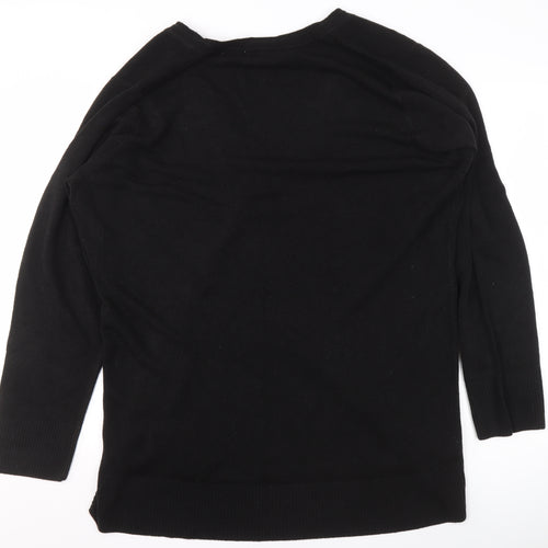 Ann Harvey Womens Black V-Neck Pullover Sweater UK 22 Acrylic Knit
