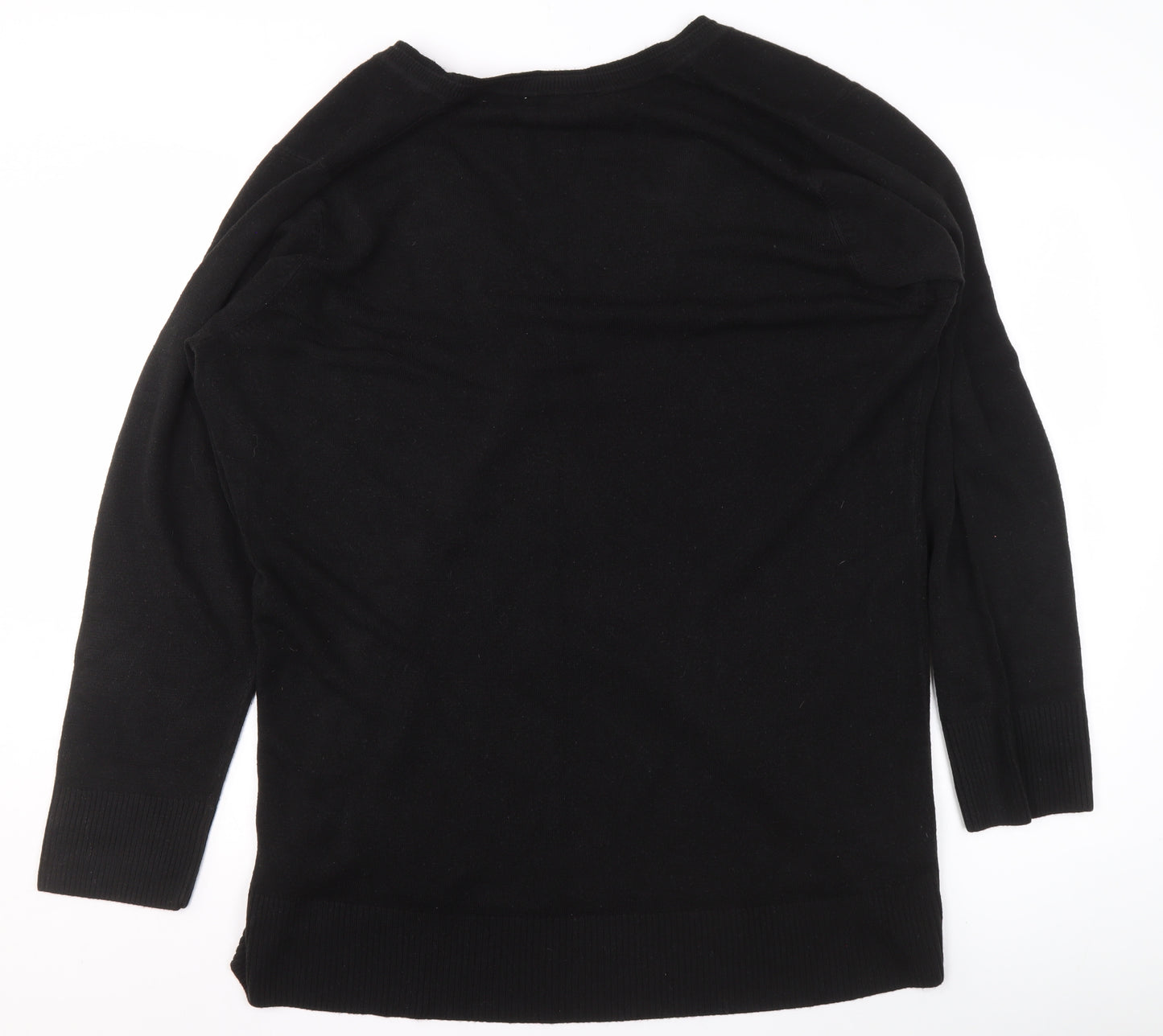 Ann Harvey Womens Black V-Neck Pullover Sweater UK 22 Acrylic Knit