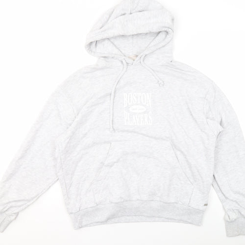 Pull & Bear Teen Women Grey Hoodie XS Boston Players Print