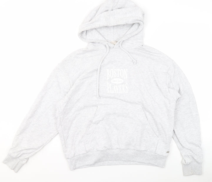 Pull & Bear Teen Women Grey Hoodie XS Boston Players Print