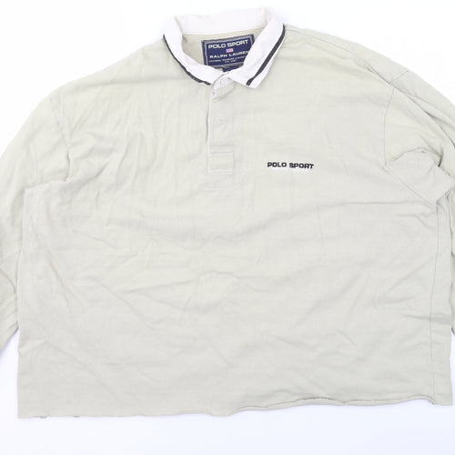 Ralph Lauren Polo Sport Men's Beige Long Sleeve Cotton Polo Shirt L