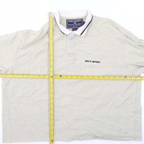 Ralph Lauren Polo Sport Men's Beige Long Sleeve Cotton Polo Shirt L