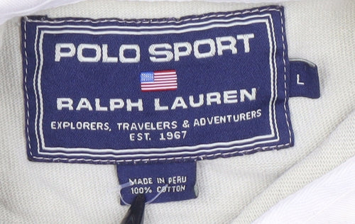 Ralph Lauren Polo Sport Men's Beige Long Sleeve Cotton Polo Shirt L