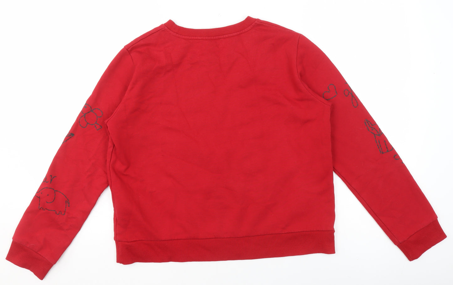 b+ab Womens Red Embroidered Pullover Sweatshirt Size S