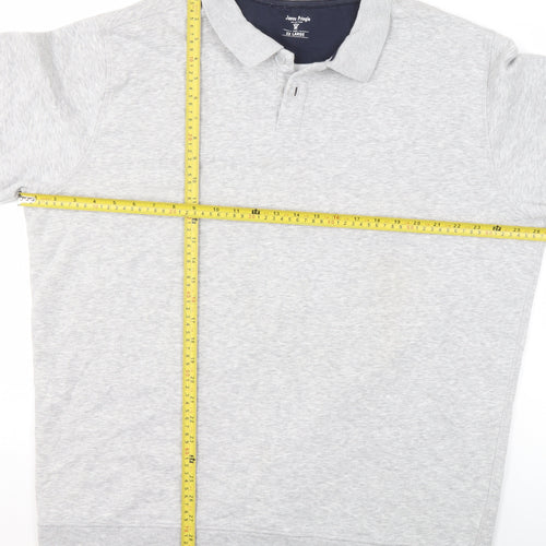 James Pringle Men’s Grey Collared Henley Sweatshirt Size 2XL
