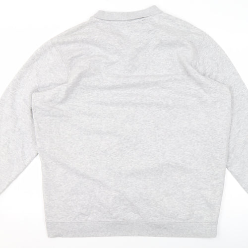James Pringle Men’s Grey Collared Henley Sweatshirt Size 2XL