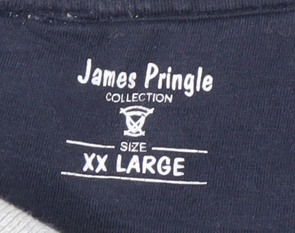 James Pringle Men’s Grey Collared Henley Sweatshirt Size 2XL
