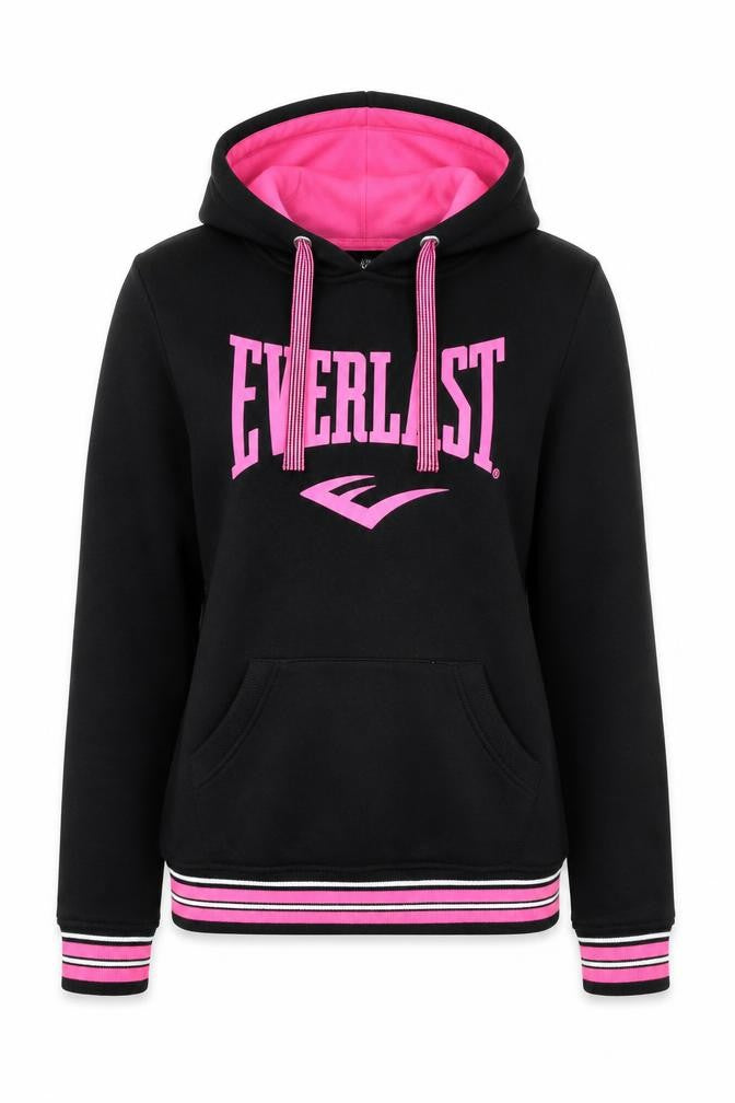 Front view of Everlast Women Black & Pink Pullover Hoodie, size 10