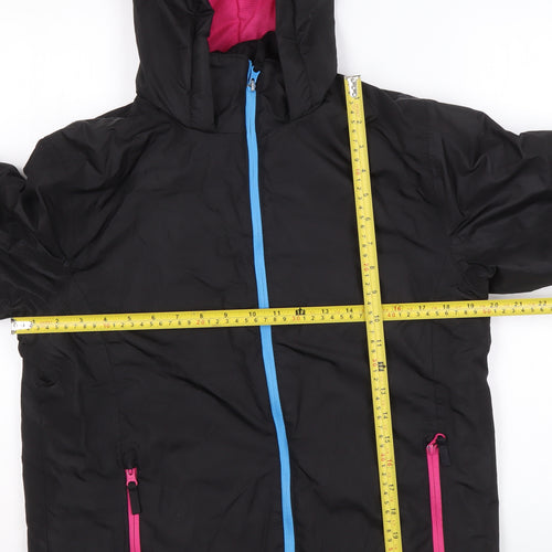 Crane Girls Black Hooded Puffer Jacket 13-14 Years Winter Coat