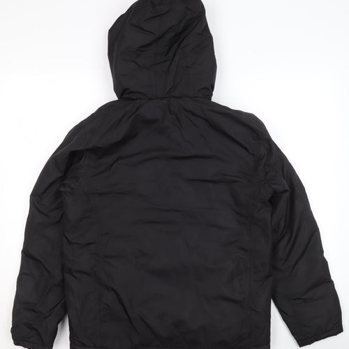 Crane Girls Black Hooded Puffer Jacket 13-14 Years Winter Coat