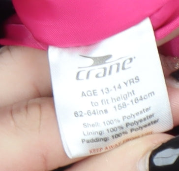 Crane Girls Black Hooded Puffer Jacket 13-14 Years Winter Coat