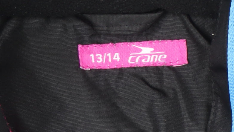 Crane Girls Black Hooded Puffer Jacket 13-14 Years Winter Coat