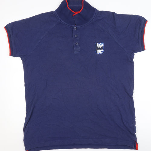 Team GB Men’s Blue Polo Shirt L Regular Fit Cotton Sportswear