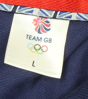 Team GB Men’s Blue Polo Shirt L Regular Fit Cotton Sportswear