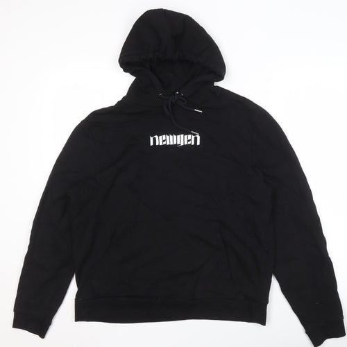 ASOS Design Unisex Kids Black Pullover Hoodie L Logo Graphic Cotton