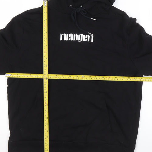 ASOS Design Unisex Kids Black Pullover Hoodie L Logo Graphic Cotton