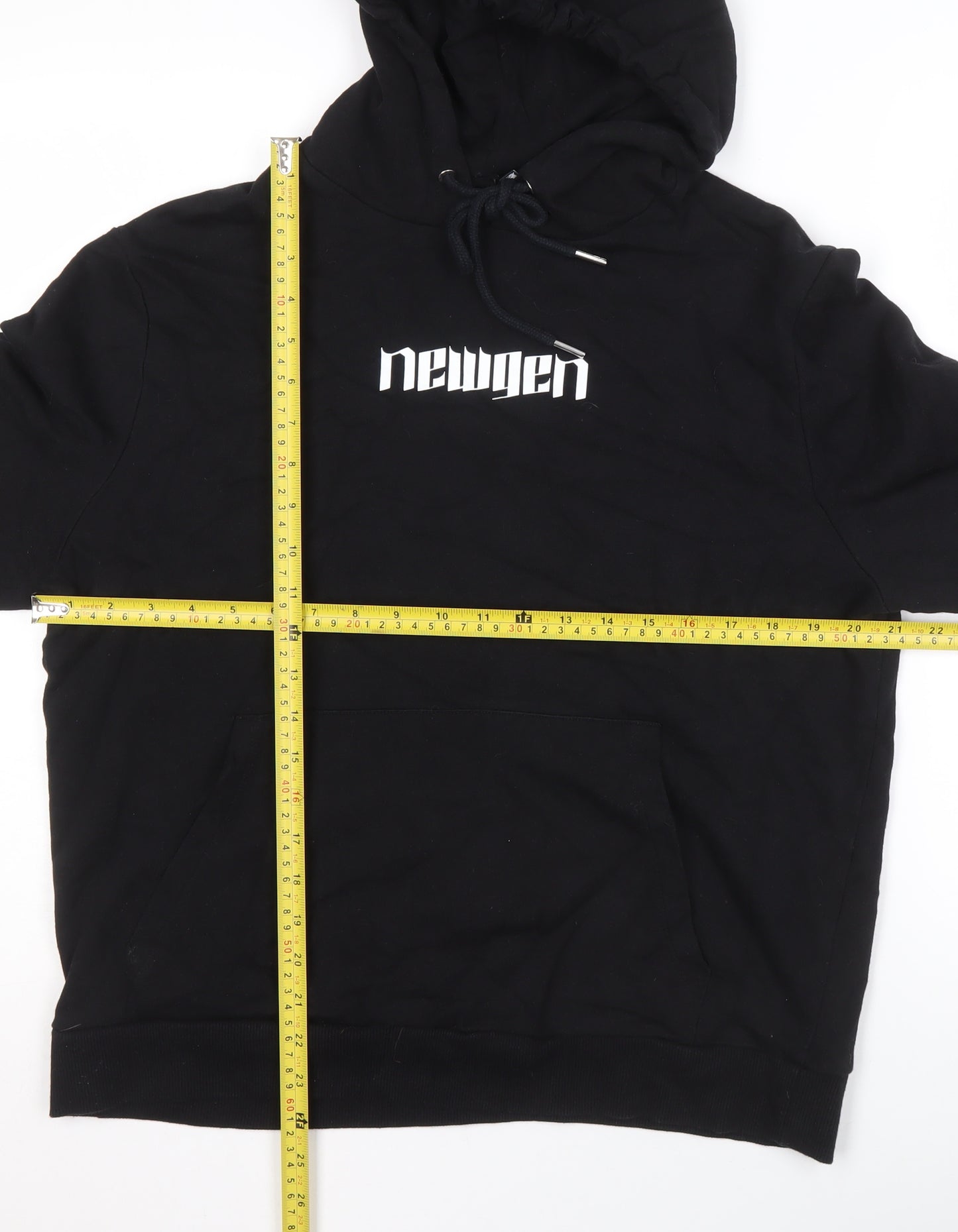 ASOS Design Unisex Kids Black Pullover Hoodie L Logo Graphic Cotton