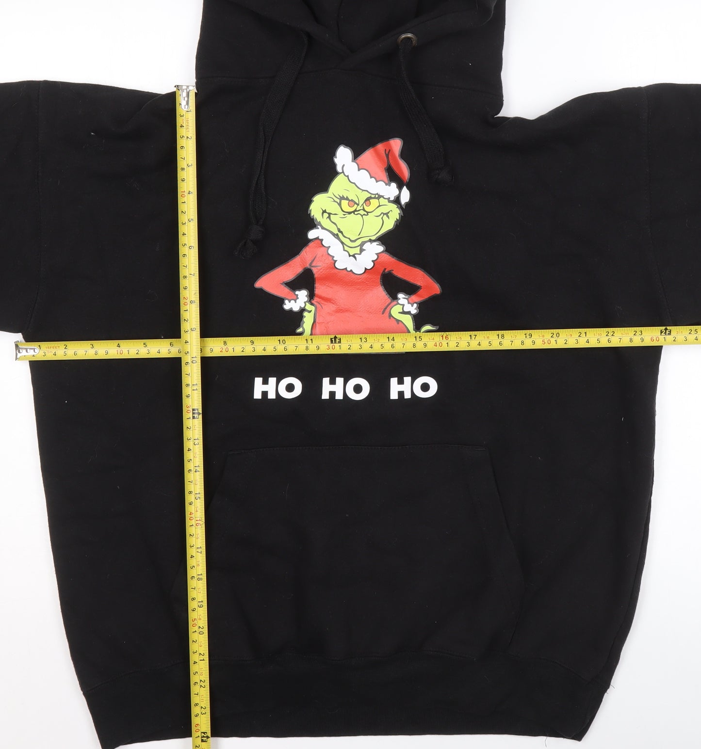 Cotton Ridge Men's Black Christmas Grinch Pullover Hoodie Size L