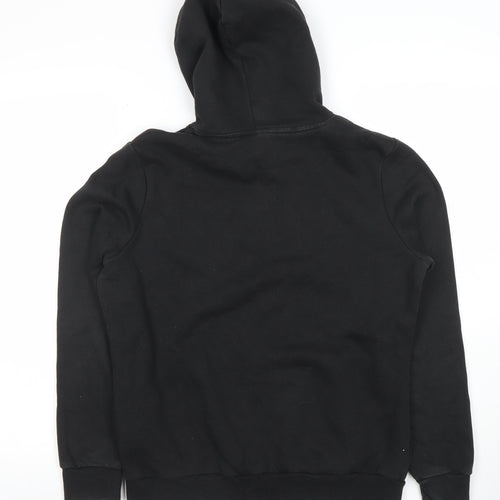 Puma Womens Black Hoodie Medium Pullover Cotton Blend Logo Print