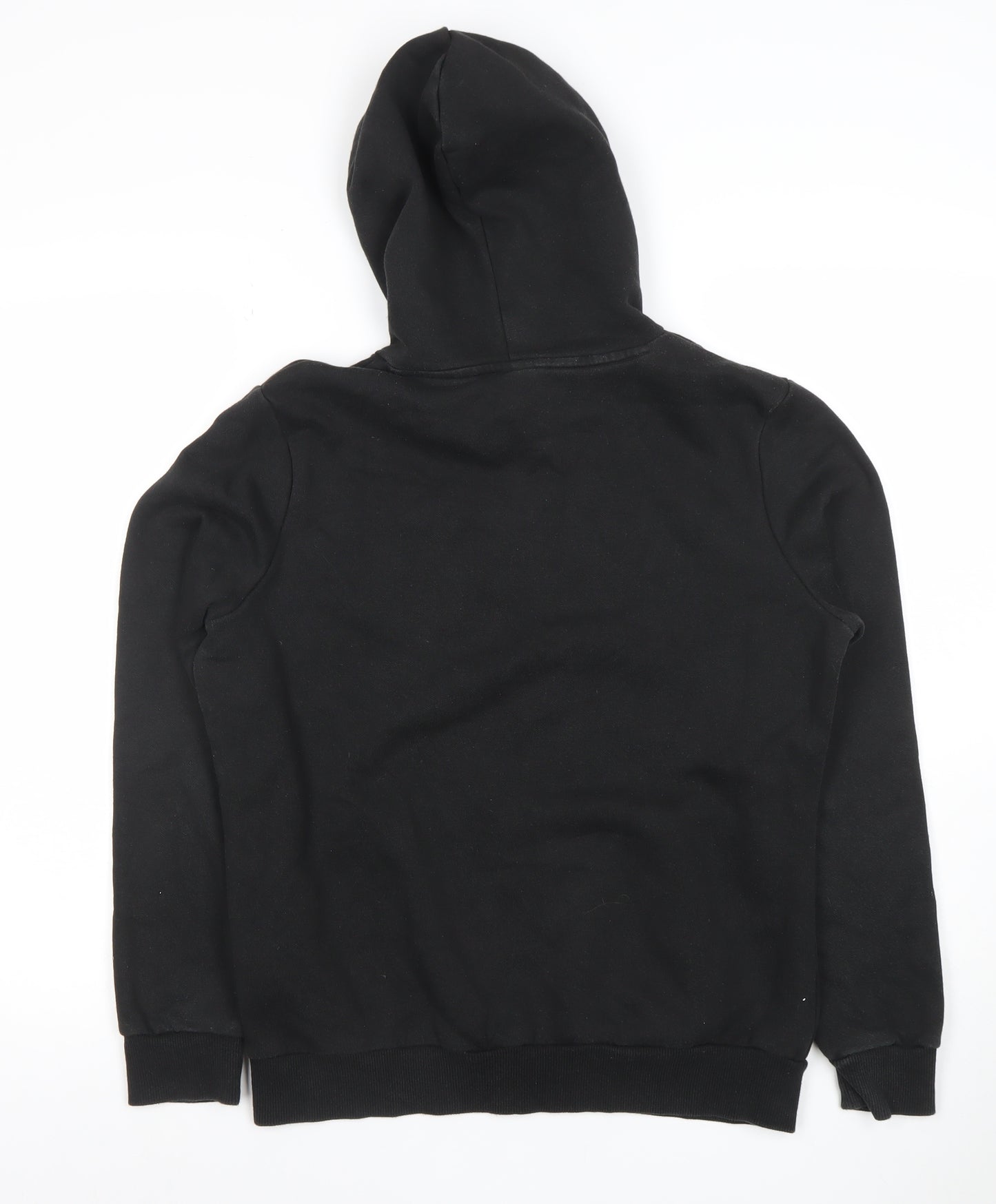 Puma Womens Black Hoodie Medium Pullover Cotton Blend Logo Print