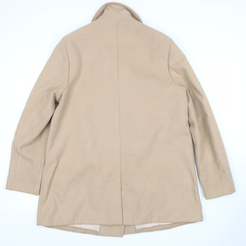River Island Women’s Beige Wool Blend Biker Coat Size 16
