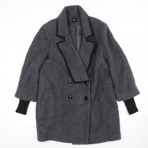 Oasis Women’s Grey Mid-Length Wool Blend Overcoat Size S