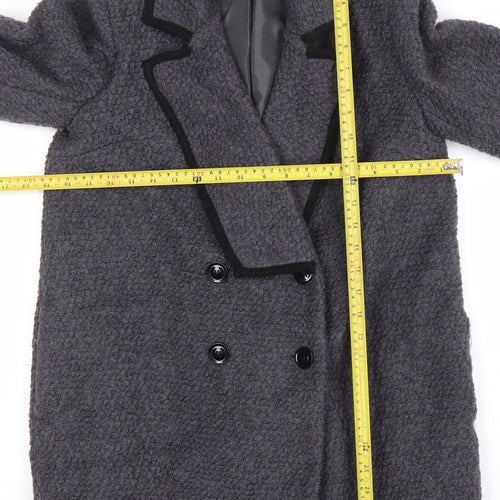 Oasis Women’s Grey Mid-Length Wool Blend Overcoat Size S