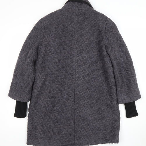 Oasis Women’s Grey Mid-Length Wool Blend Overcoat Size S