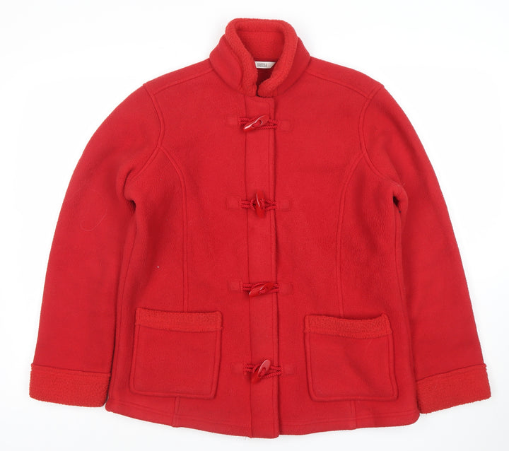 Marks and Spencer Women's Red Fleece Mid-Length Duffle Coat UK 12
