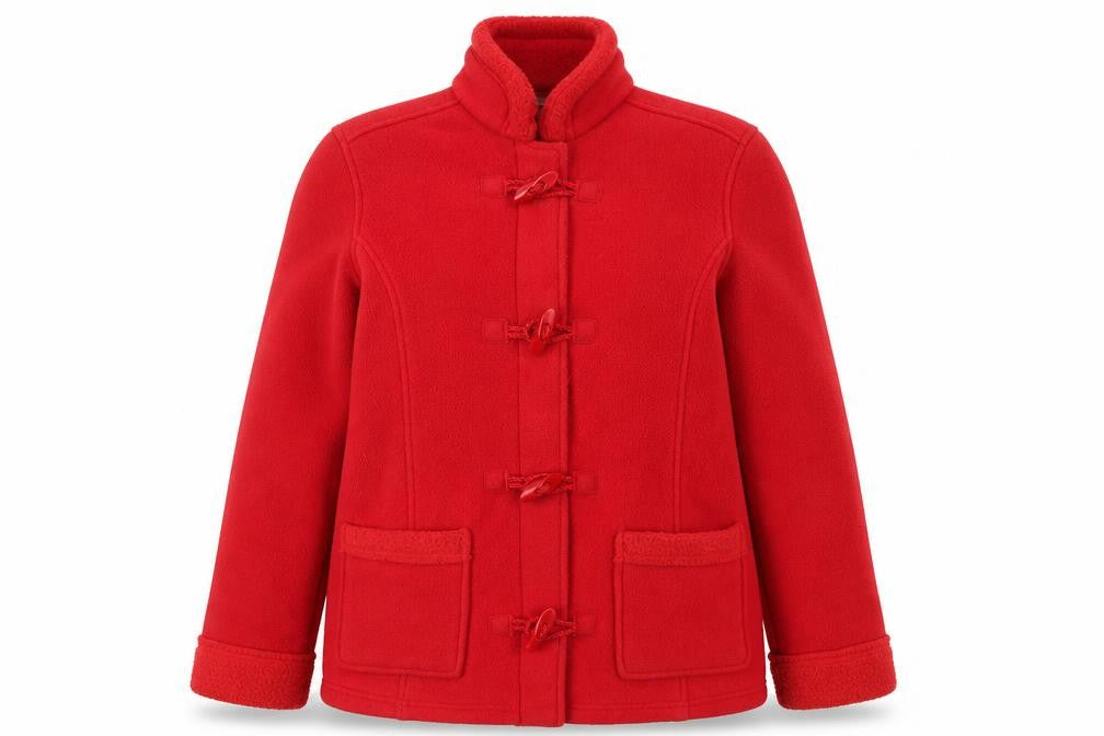 Marks and Spencer Women's Red Fleece Mid-Length Duffle Coat UK 12