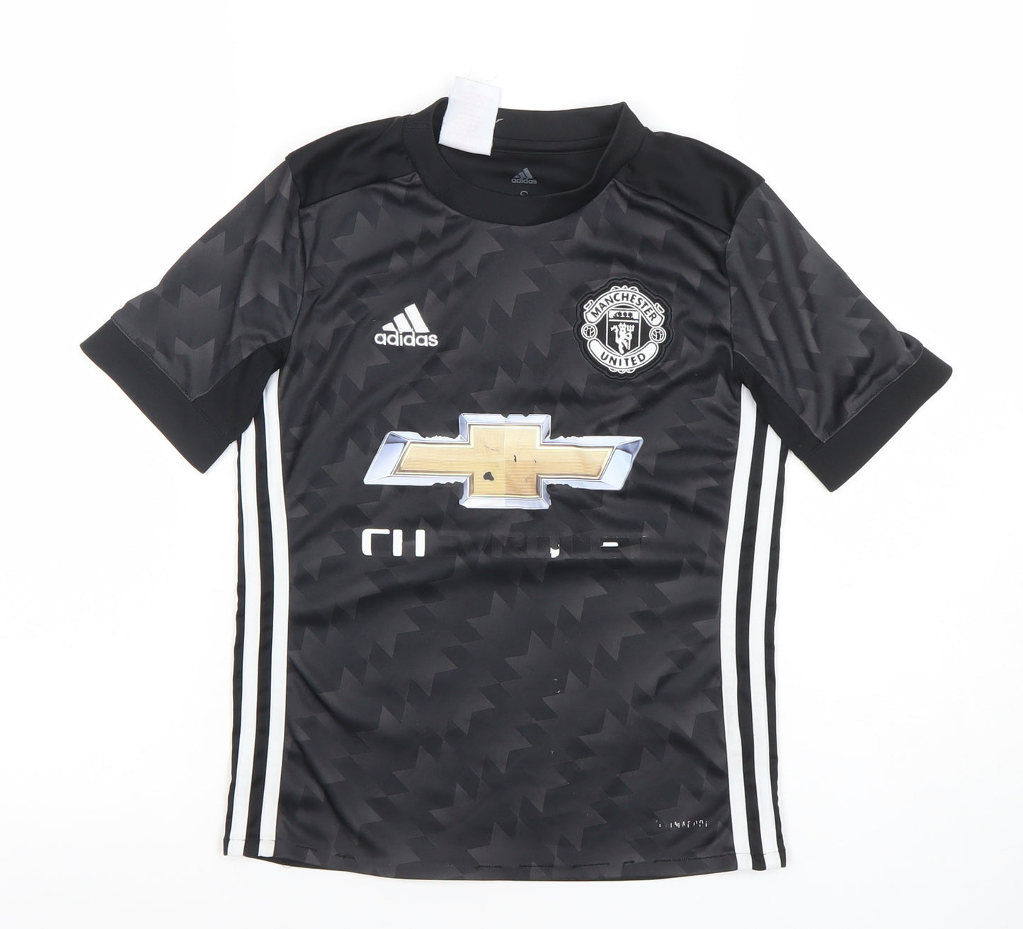 Adidas Boys Black Manchester United Football Jersey T-Shirt 9-10 Years
