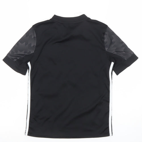Adidas Boys Black Manchester United Football Jersey T-Shirt 9-10 Years
