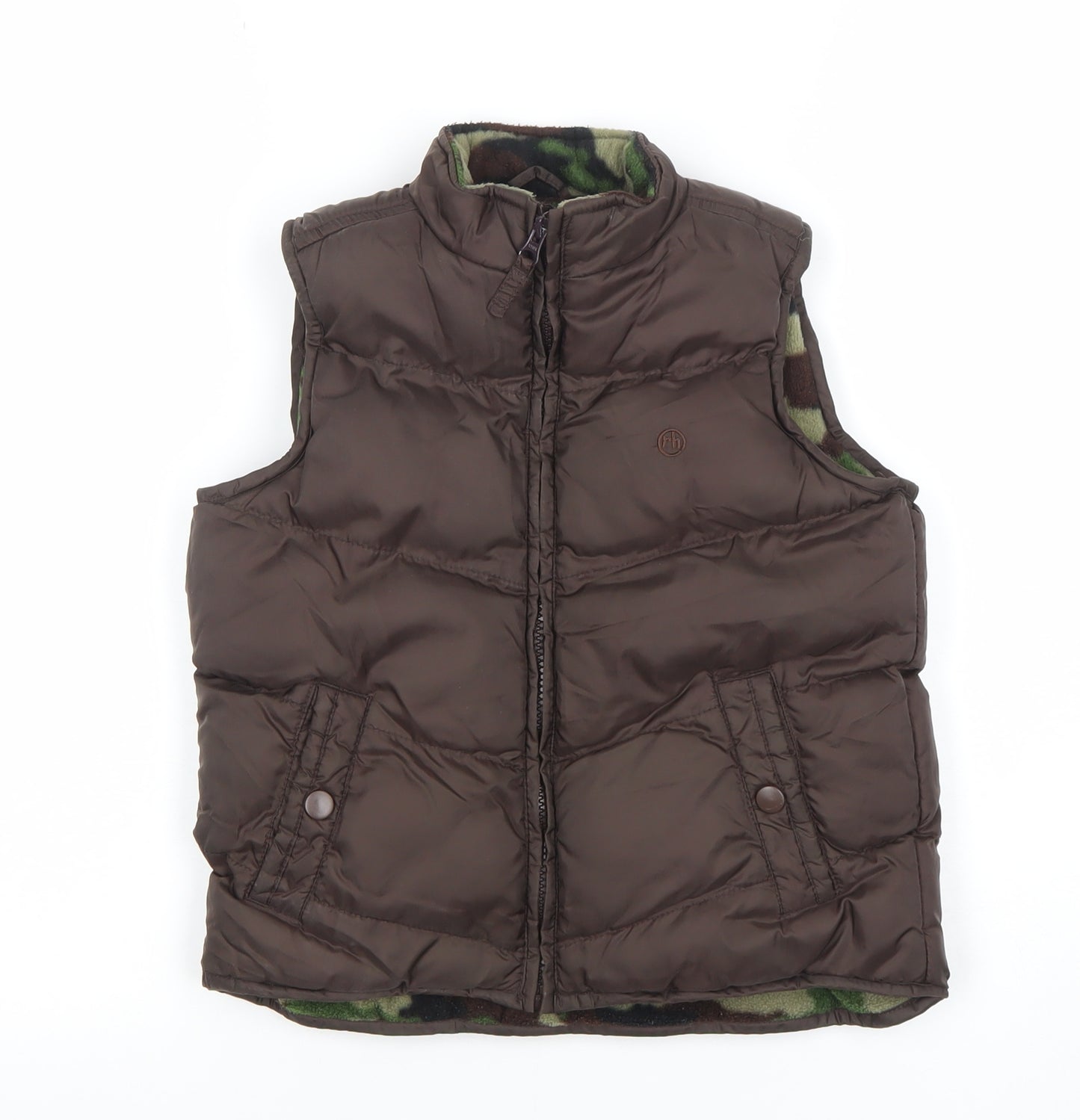 Debenhams Boys Brown Puffer Gilet 5 Years Quilted Nylon Bodywarmer