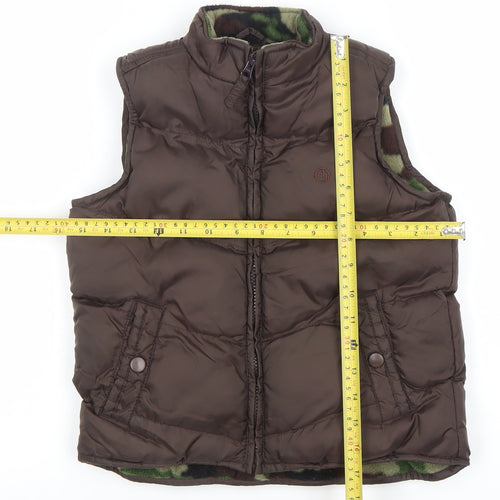 Debenhams Boys Brown Puffer Gilet 5 Years Quilted Nylon Bodywarmer
